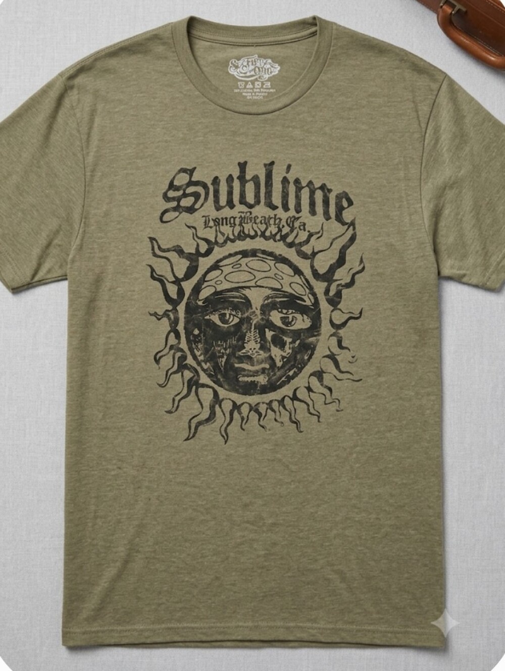 Sublime Long Beach CA Sun Graphic Tee Size Large Olive